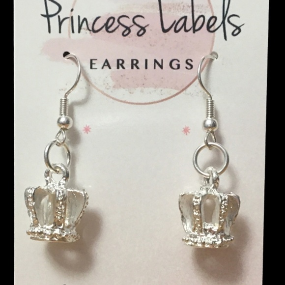 HAND crafted Earrings Majesty Crown Coronet Silver Tone NEW - Picture 4 of 6